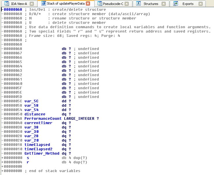 dbl click local variables