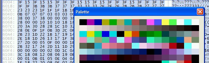 a palette visualized